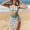 Green, variant on OGLCCG Girl's 3 Piece Swimsuit Tropical Floral Printed Spaghetti Strap Bikini Set with Cover Up Skirt Teens Girls Summer Beach Swimwear 13-16 Years