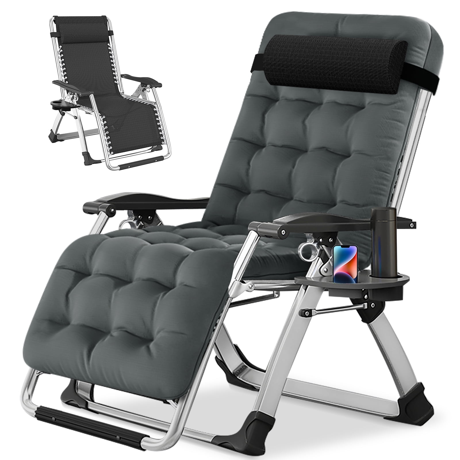 MOPHOTO Zero Gravity Chair, Lawn Recliner, Reclining Patio Lounger