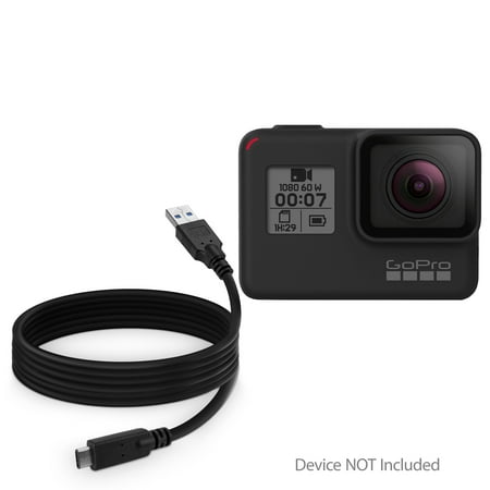 GoPro Hero 7 Black Cable, BoxWave [DirectSync - USB 3.0 A to USB 3.1 Type C] USB C Charge and Sync Cable for GoPro Hero 7 Black - 6ft - Black