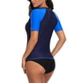 thumbnail image 6 of Beautyin Women's Rash Guards Sports Top Shorts Sleeves Patchwork Athletic Shirt, 6 of 6
