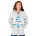 thumbnail image 5 of Keep Calm Mermaid On Beach Day Cute Zip Hoodie Sweatshirt Women Brisco Brands X, 5 of 6