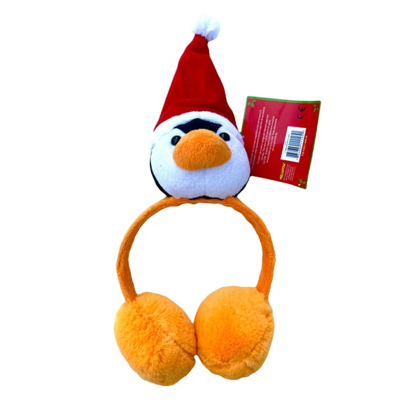 Cute Santa Penguin Plush Earmuffs -One size