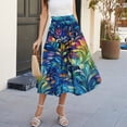 thumbnail image 5 of Women’s Bohemian Style Printed Maxi Skirt with Elastic Waist and Drawstring for Casual and Everyday Wear Blue S, 5 of 6