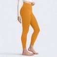 thumbnail image 6 of Women's High Waisted Yoga Leggings Solid Color Butt Lifting Workout Pants Quick Dry 4-Way Stretch Sports Tights for Gym Running Outdoor Yellow S, 6 of 6