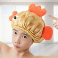 thumbnail image 3 of Farfi Bath Hair Hat Cartoon Design Waterproof Double Layer Elastic Band Hair Protection Nerdy Koala Cute Kids Bathing Hat Home Supply (Type D), 3 of 13