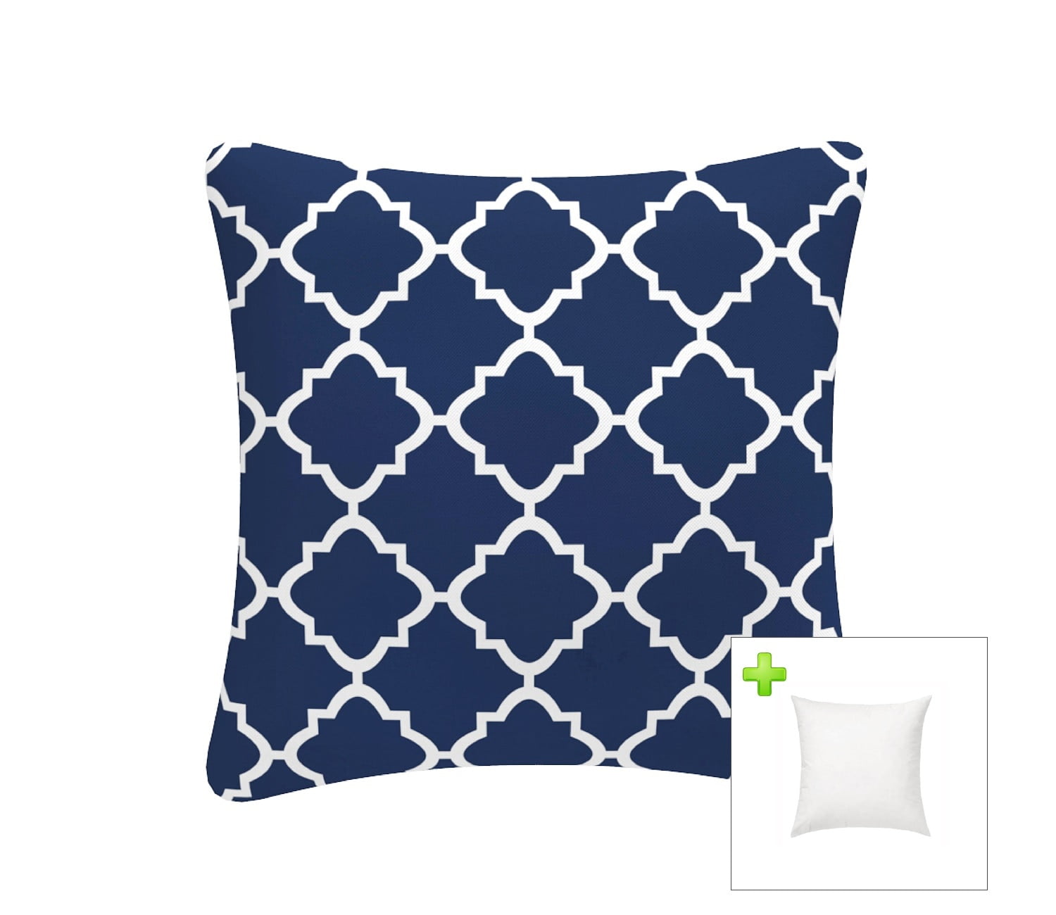 FBTS Prime Outdoor Pillows with Insert Navy Geometry Patio Accent Throw