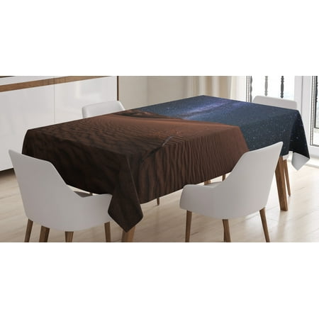 

Space Tablecloth Life on Mars Themed Surreal Surface of Gobi Desert Dune Oasis Lunar Adventure Photo Rectangular Table Cover for Dining Room Kitchen 60 X 84 Inches Brown Blue by Ambesonne