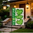 thumbnail image 6 of St. Patrick's Day Garden Flags,Shamrock Rustic Burlap Yard Sign Decorations,Double Sided Green Clovers Welcome Patio Holiday Flag Spring Banners for Outdoor Garden Decor 17.7x11.8inch, 6 of 7