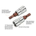thumbnail image 4 of Uxcell 10 Pcs H4 Hex Bit Socket 1/4 Pouces Carré Extension Métrique Bit d'Impact Power Nut Driver Ensemble S2 & CR-V Socket en Acier Clé à Cliquet, Argent Rouge, 4 of 6
