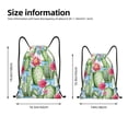 thumbnail image 2 of Fuzoiu Flowers and Cactus Print Drawstring Backpack for Gym, Travel, Yoga,Sports Sackpack String Bag for Women Men-Medium, 2 of 6