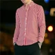 thumbnail image 3 of Camisas y blusas a rayas para hombre, ropa ajustada para hombre, estilo coreano, manga larga, color rojo, para negocios, para uso social, tallas S, verano, XXL, 3 of 5
