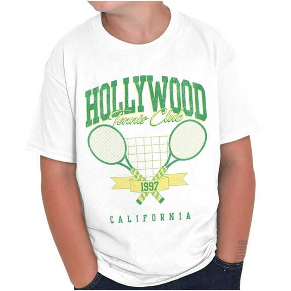 Retro Hollywood Tennis Club Poster Crewneck T Shirts Boy Girl Teen Brisco Brands S