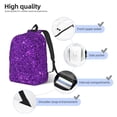 thumbnail image 3 of Honeii Purple Glitter Print Canvas Backpack for School & Outdoor,Laptop Excursion Backpack,Notebook School Bookbag For Men Women,for Work, Travel, and Everyday Use-Medium, 3 of 5