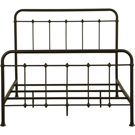 All-in-One Brown "Curve" Metal Bed, Queen