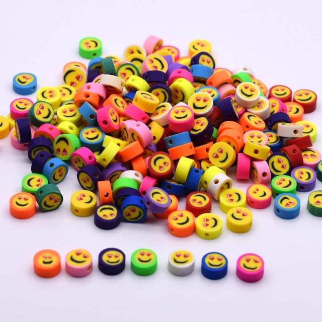 45 Color Polymer Clay Beads Fruit Cake Plum Blossom Smile Heart Loose Spacer Beads for Jewelry Making DIY Handmade Bracelet
