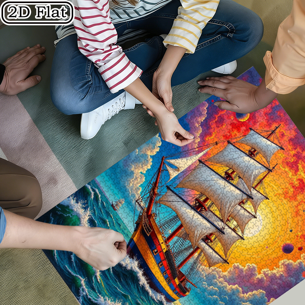 1000 pieces of vertical paper jigsaw puzzles - colorful sailing ships, with dimensions of 29.5 * 20 inches.