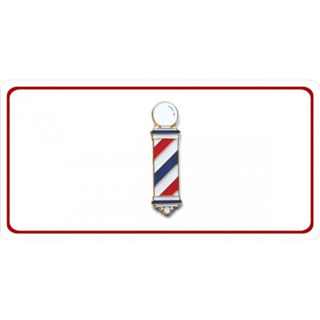 Barber Poll Photo License Plate Free Personalization on this Plate