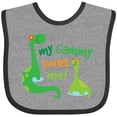 thumbnail image 3 of Inktastic My Gammy Loves Me Grandson Dinosaur Boys Baby Bib, 3 of 4
