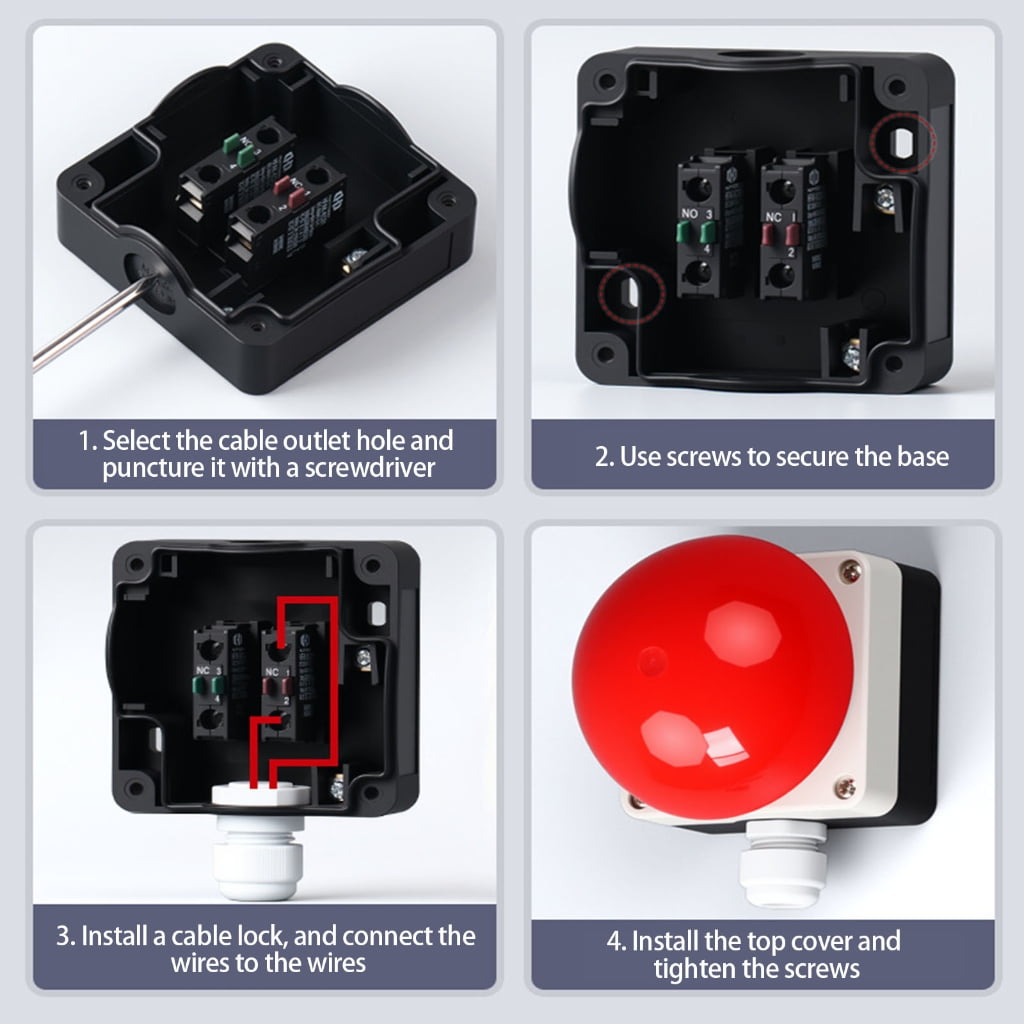 Resetting Mushroom Head Safety Stop Button Accessory for Industrial Use