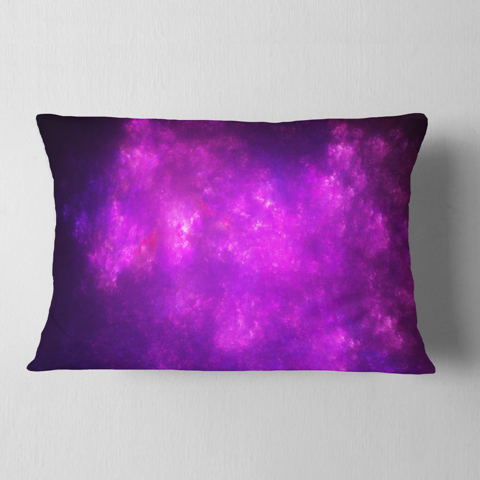 Designart Purple Starry Fractal Sky - Abstract Throw Pillow - 12x20