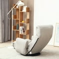 thumbnail image 3 of Linen Swivel Floor Chair, Adjustable Floor Lazy Chair with Arm, Adjustable Head and Waist, Game Chair Floor Lounge Chair for Adults and Children, 3 of 9