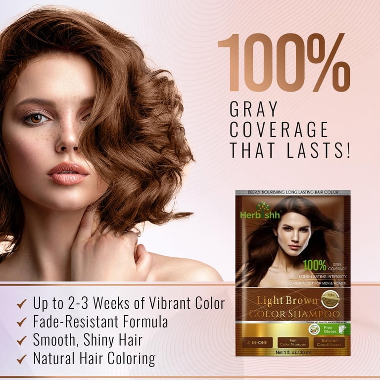 Herbishh Hair Color Shampoo for Grey Hair – Hair Dye Shampoo with