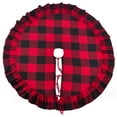 thumbnail image 1 of SARO LIFESTYLE Birmingham Collection Buffalo Plaid Ruffle Design Cotton Christmas Tree Skirt, 72", Red, 1 of 2