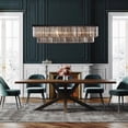 thumbnail image 4 of 47 in. Smoked Gray and Black Modern Contemporary Crystal Chandelier 2-Tier Linear Kitchen Island Pendant Light for Dining Room 7 40 INCHES, 4 of 5
