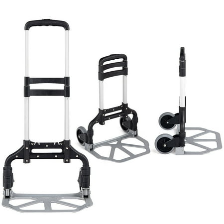 gymax lbs dolly folding capacity duty aluminum wheels heavy truck hand