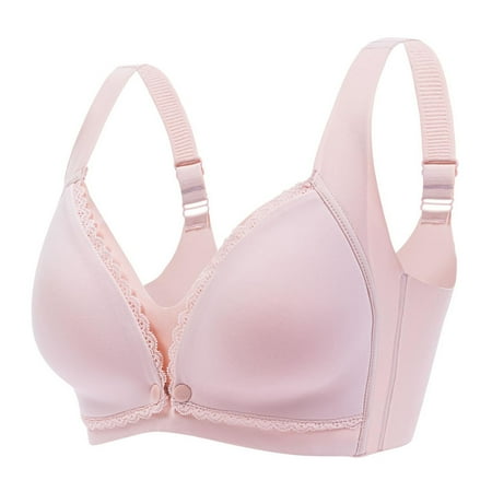 Blphud Womens Bras Clearance Back Sports Bra Women s Seamless Lace Nursing Bra Wire with Front Double Opening Clasp for Pregnancy and Postpartum Comfort Pink 42/95