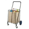 Mainstays Deluxe Rolling Shopping Cart - Black Metal