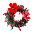 thumbnail image 1 of Guirnalda navideña Adorno colgante Bowknot rojo Guirnaldas Guirnalda Guirnalda artificiales de 17.7 pulgadas para vacaciones año Zulema Corona de invierno, 1 of 8