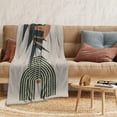 thumbnail image 2 of Boho Mid Century Throws Blankets Beige Orange Modern Abstract Throw Blankets Minimalist Sun Leaves Geometric Aesthetic Soft Warm Bed Bedding Women Blankets for Couch Bedroom Office 60"x80", 2 of 6