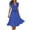 Blue, variant on Giftesty Wedding Guest Dresses for Women Fashion Women Summer V-Neck Bandage Print Casual Short Sleeve Dresses