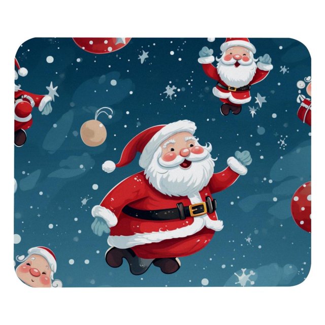 Alfombrilla de ratón navideña de Papá Noel con base de goma antideslizante, cuadrada, protector para portátil, almohadillas de escritura, alfombrilla de ratón para juegos de ordenador,