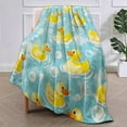 thumbnail image 2 of Funny Rubber Duck Blanket Gifts for Adults Kids Soft Warm Lightweight Cozy Flannel Animal Bubbly Duckies Throw Blankets for Bed Sofa Couch Living Room Decor 50x40in, 2 of 6
