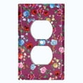 thumbnail image 2 of Metal Light Switch Plate Outlet Cover Colorful Floral Garden Wallpaper Purple ROS037, 2 of 13