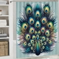thumbnail image 6 of GOSMITH Abstract Peacock Bright Color Peacock Feather Shower Curtain Multiple Sizes White, 6 of 7