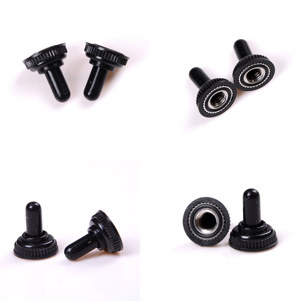 6x 6mm Black Mini Toggle Switch Rubber Cover Cap Water Proof Boot HM 