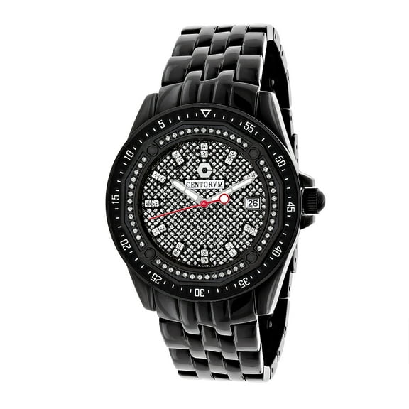 Midsize Falcon Black Centorum Diamond Watch 0.5ct