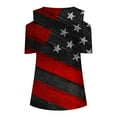 thumbnail image 5 of ibuvkizy Independence Day Shirts for Women Fashion American Flag Tops Patriotic V Neck Short Sleeve T-Shirts 4th of July Shirts Women Black L, 5 of 5