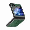 thumbnail image 2 of Dteck  for Samsung Galaxy Z Flip 5 5G 2023 Anti-Glare Crocodile Pattern PU Leather Case, Shockproof Non-Slip Business Hard PC Ultra-Thin Back Cover,Green, 2 of 7