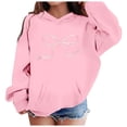thumbnail image 2 of Glisme Big Girls Hoodies Bowknot Print Long Sleeve Fall Winter Loose Fit Sweatshirts For Girls Size 8-10 Years, 2 of 7