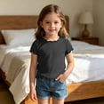 thumbnail image 2 of Tfken Soft Tops For Girls Comfy Daily Wear Holiday Summer Short Sleeve Tshirts Tees Comfortable Lightweight T-Shirts Toddler Classic Clothes Size 3-4 Years, 2 of 7