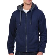 Nautica NEW Blue Navy Mens Size XL Berber Full Zip Hooded Sherpa Sweater