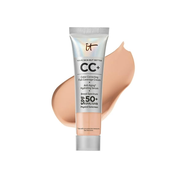 Cream IT Cosmetics de viaje CC+ Cream IT Cosmetics, tamaño ligero y frío, 12 ml, SPF50+