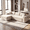 beige(Left hand facing), variant on Amsleekey 108" Modular Sectional Sofa with Right-Facing Chaise, L-Shape Corduroy Cloud Couch for Living Room, Comfy Sleeper Sofa with 4 Storage Pockets & Tray, Beige