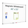 thumbnail image 1 of Magnetic Dry Erase Whiteboard - 46 x 33 Inch White Board - 4 x 3 Large Wall-Mounted Board with Silver Aluminum Frame, 1 Magnetic Eraser, 2 Pens, Deta, 1 of 9