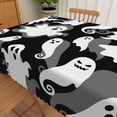 thumbnail image 5 of Duangreer Grey Halloween Ghost Print Rectangle Tablecloth, Waterproof Wrinkle Resistant, 60 x 102 Inch, Washable Table Cover for Party Decorations, 5 of 6