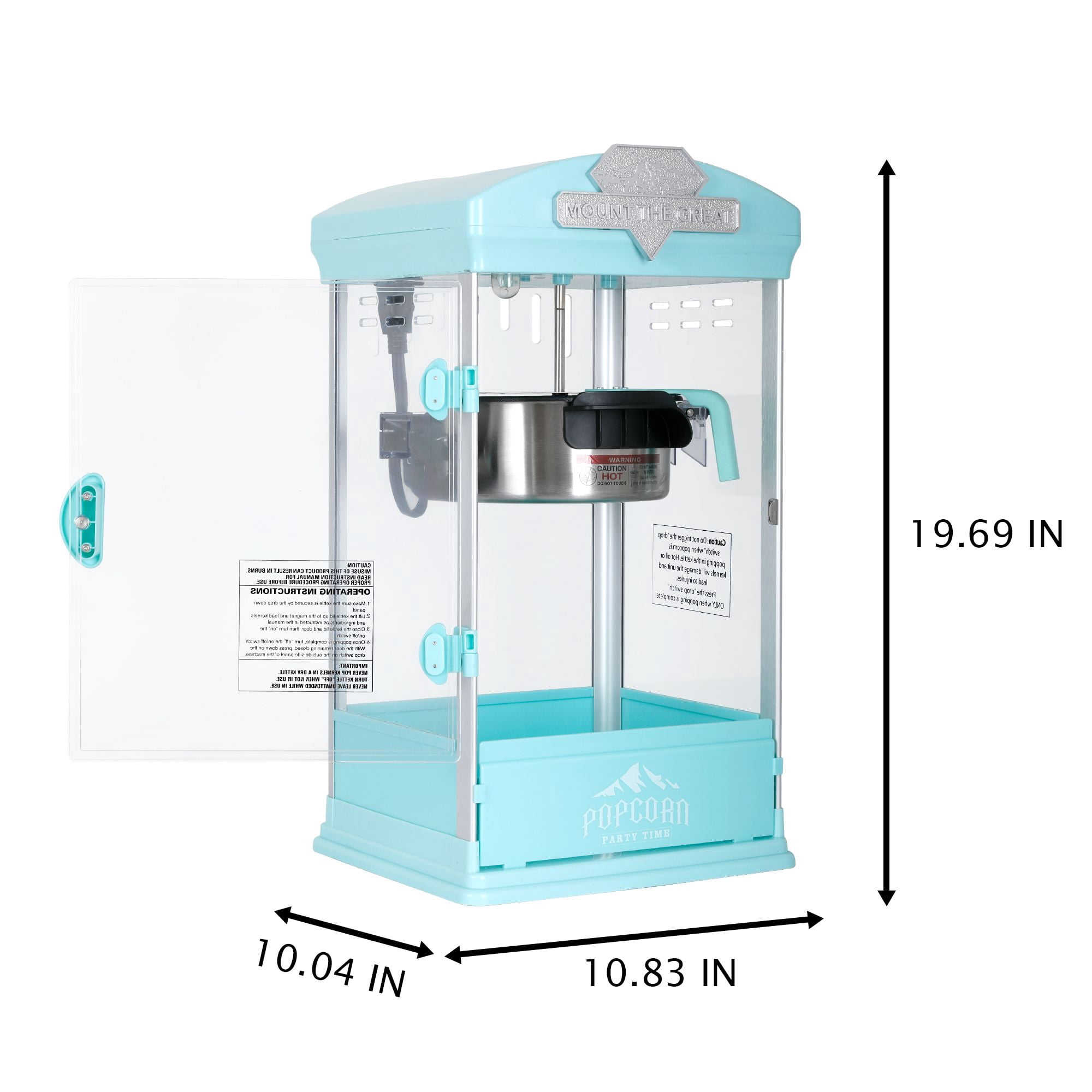 Portable Popcorn Maker Machine, 8 Ounce Kettle Popcorn Maker , Warming Deck, Countertop Popcorn Popper for Parties, Events, and Home Theater, Pink